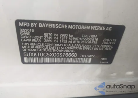 2016 BMW X5 Edrive xDrive40E from USA, damaged, VIN 5UXKT0C5XG0S76668